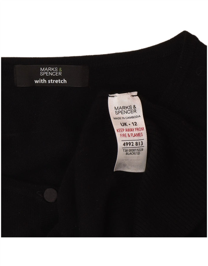 Pulover cardigan pentru femei Marks & Spencer UK 12 Medium Black Viscose