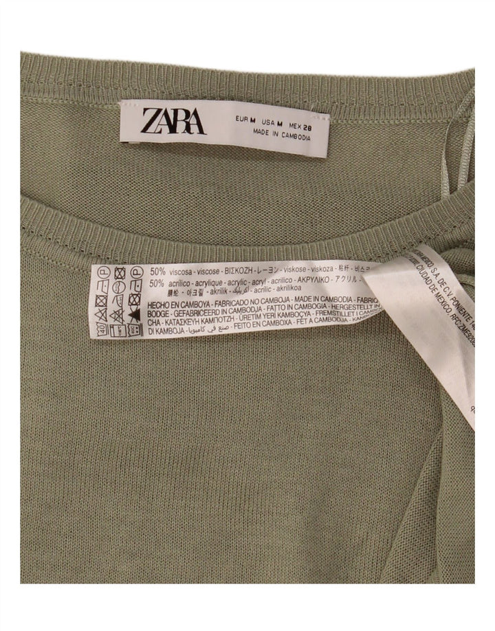 Bluză Zara Femei Loose Fit UK 14 Medium Khaki Viscose