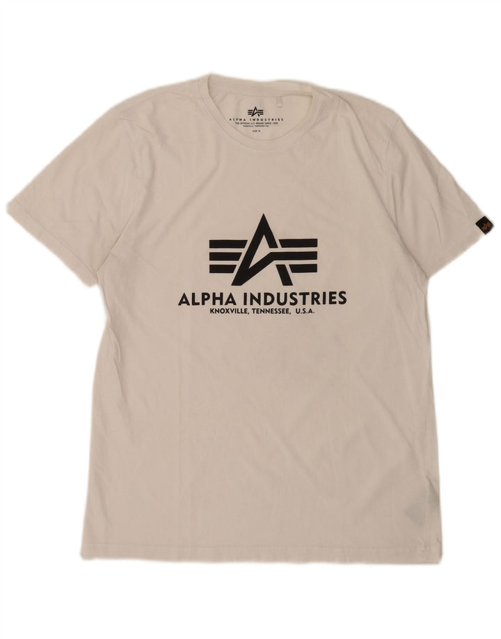 Tricou grafic pentru bărbați Alpha Industries Top Medium White Bumbac