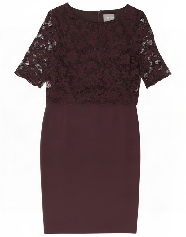 Phase Eight Womens Sheath Dress UK 12 Medium Burgundy Floral Viscose