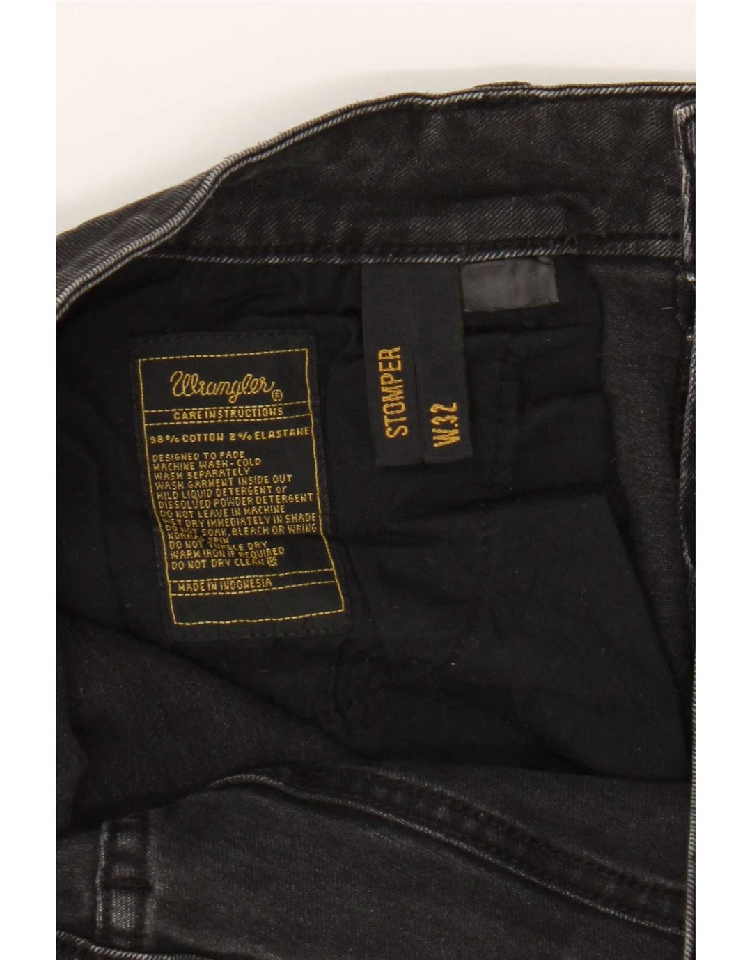 Blugi subțiri Wrangler pentru bărbați Stompers W32 L30 bumbac negru
