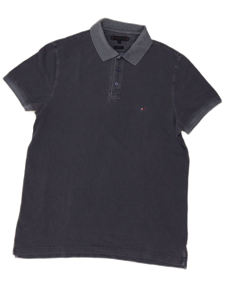 Tricou polo Tommy Hilfiger pentru bărbați, cu croială regulată, mare, bleumarin
