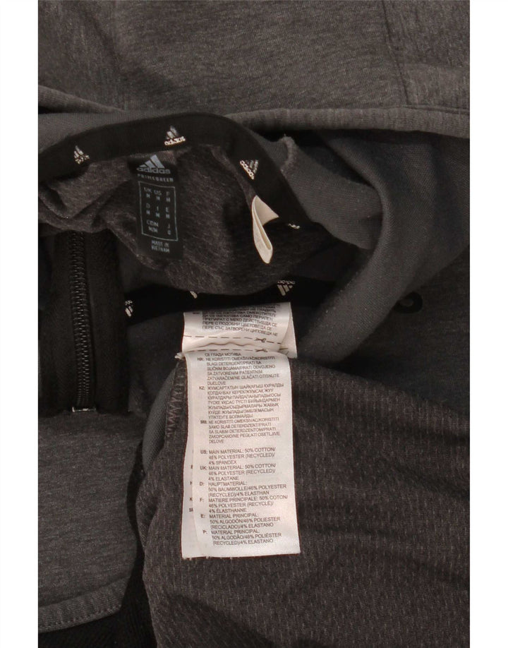 Pulover Adidas pentru bărbați, cu fermoar, bumbac, gri mediu