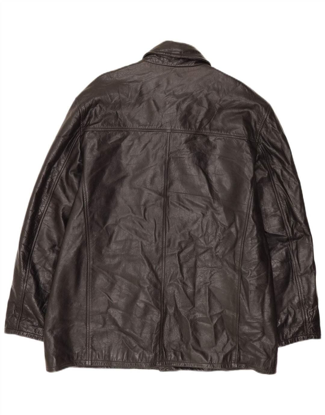 Jachetă de piele vintage pentru bărbați UK 44 2XL din piele neagră
