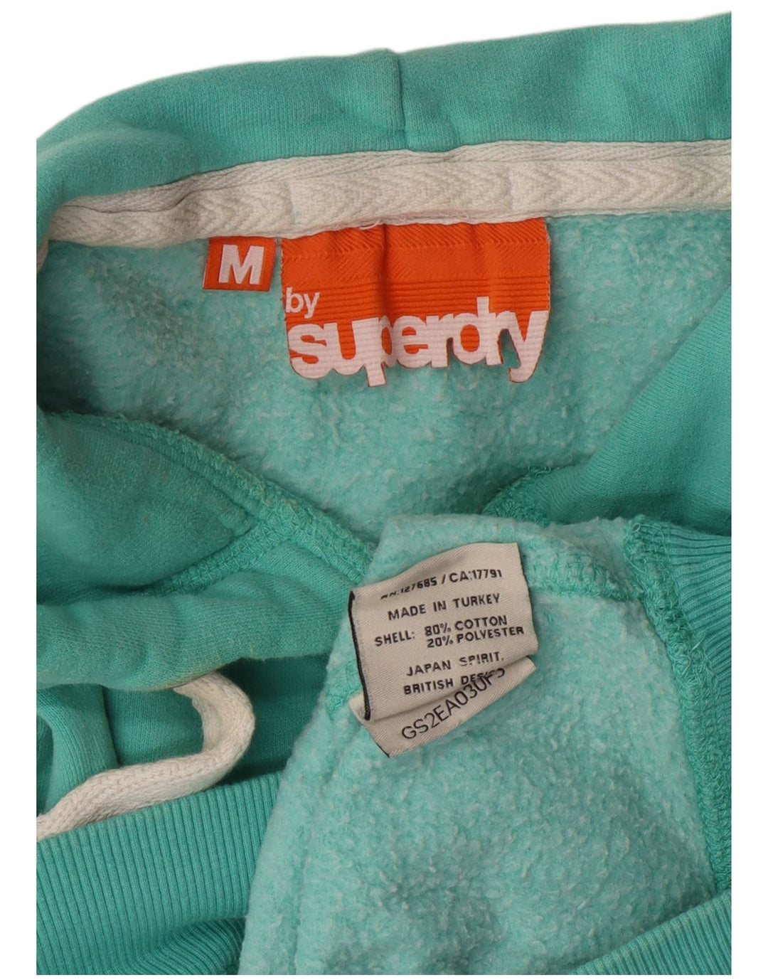 Pulover Superdry pentru damă, UK 12, bumbac turcoaz mediu