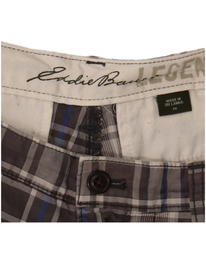 Pantaloni scurți chino pentru bărbați EDDIE BAUER W34 Large, gri Check