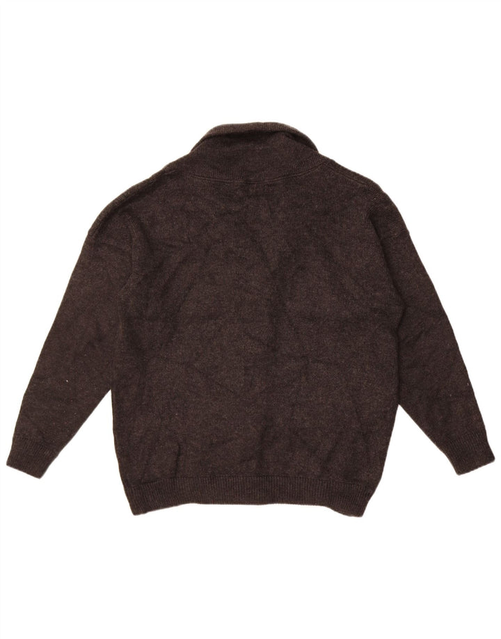 Pulover cardigan pentru băieți Marks & Spencer 12-13 ani, lână, gri mediu