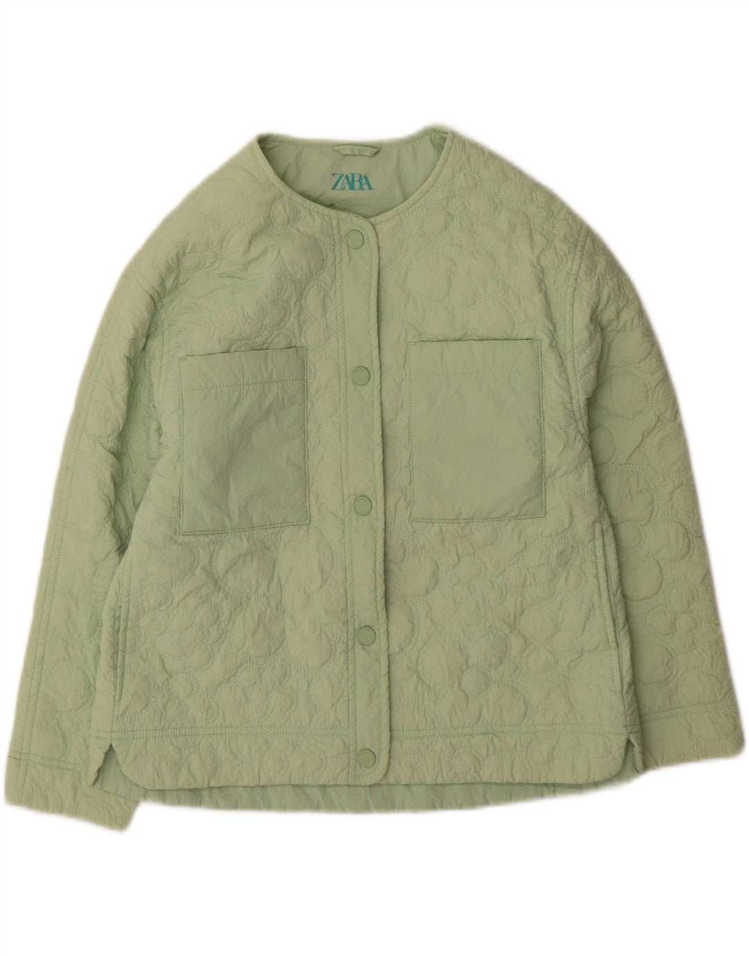 Jachetă matlasată pentru femei Zara UK 4 XS, nailon verde
