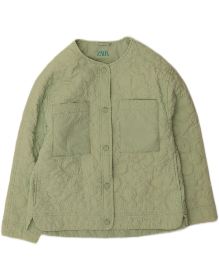 Jachetă matlasată pentru femei Zara UK 4 XS, nailon verde