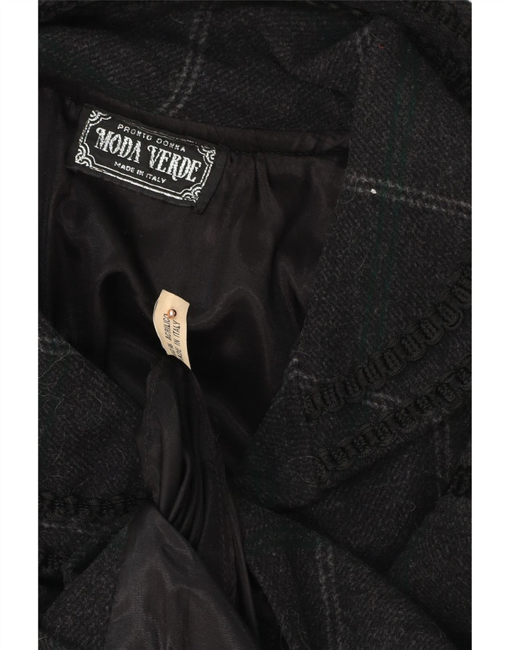 Poncho vintage pentru femei, mărime unica, gri cu dungi acrilice