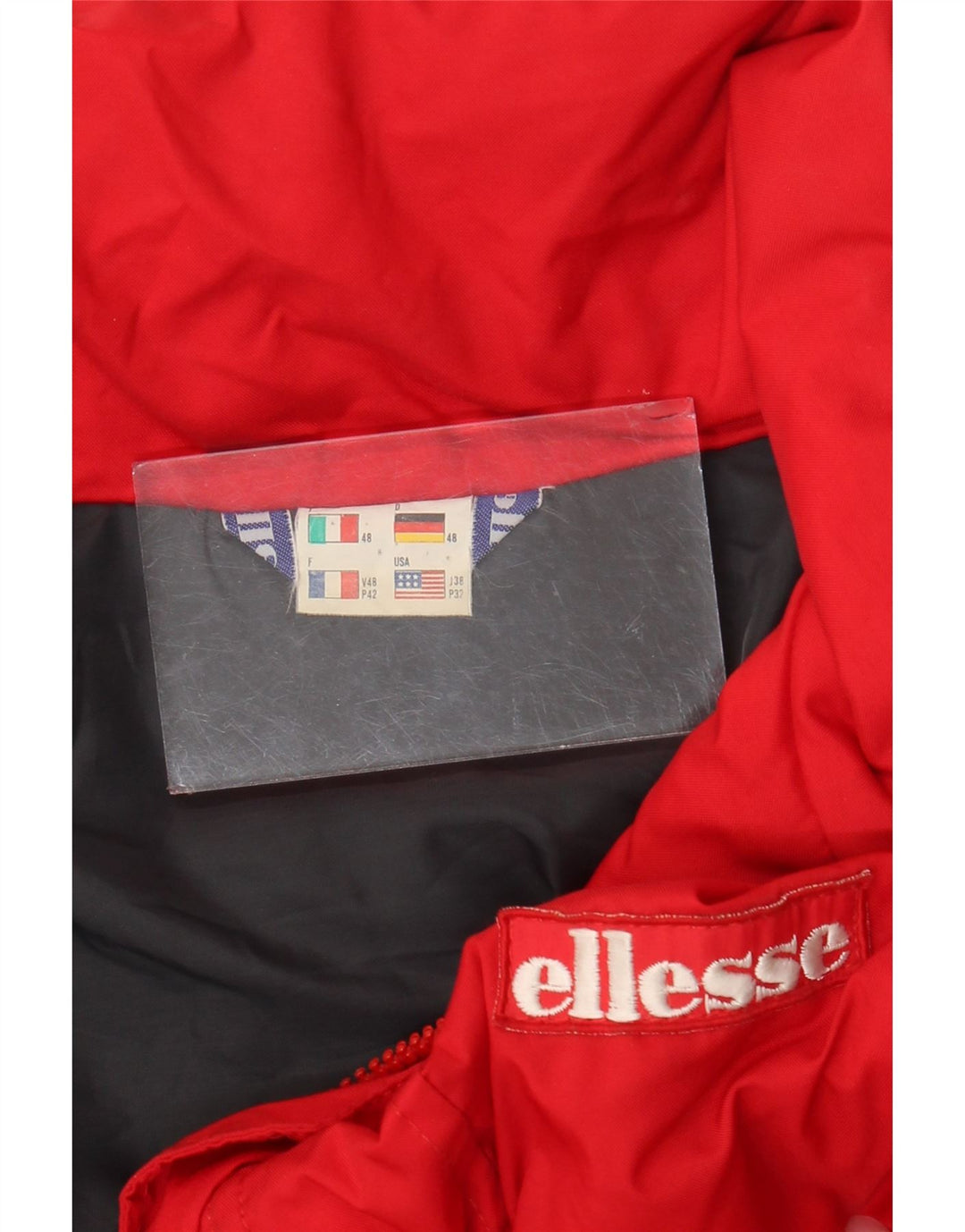 Jachetă de vânt cu glugă pentru bărbați Ellesse IT 48, roșu mediu, nailon color bloc