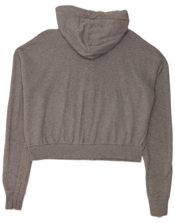 Pulover Topshop pentru femei, crop supradimensionat, cu fermoar, Marea Britanie 12, gri mediu pestat