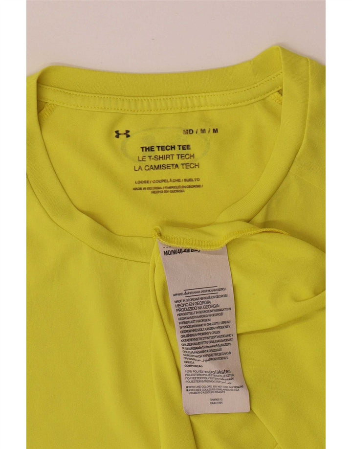 Tricou obișnuit Under Armour pentru bărbați, cu mânecă scurtă, poliester galben mediu