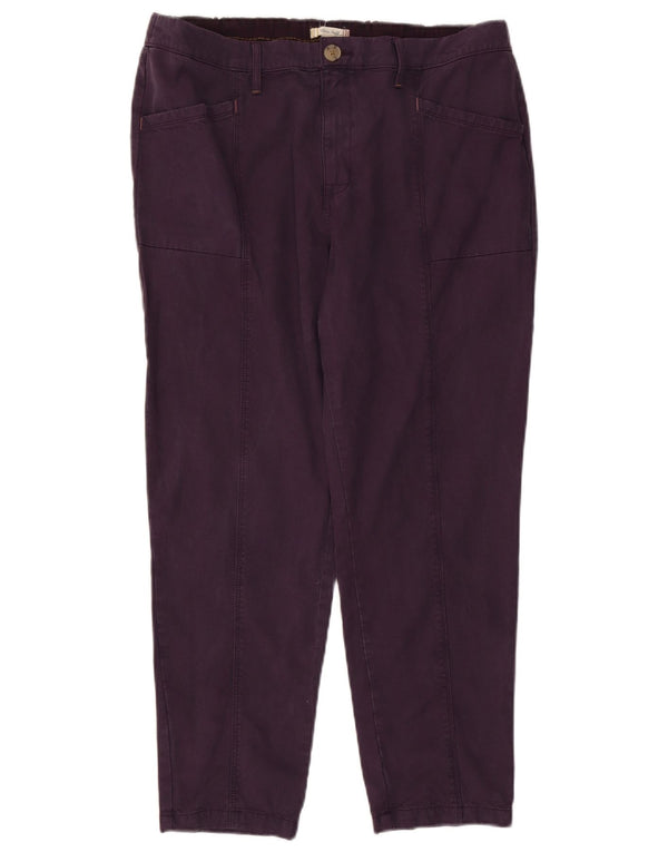 WHITE STUFF Womens Tapered Casual Trousers UK 18 XL W37 L27 Purple Cotton