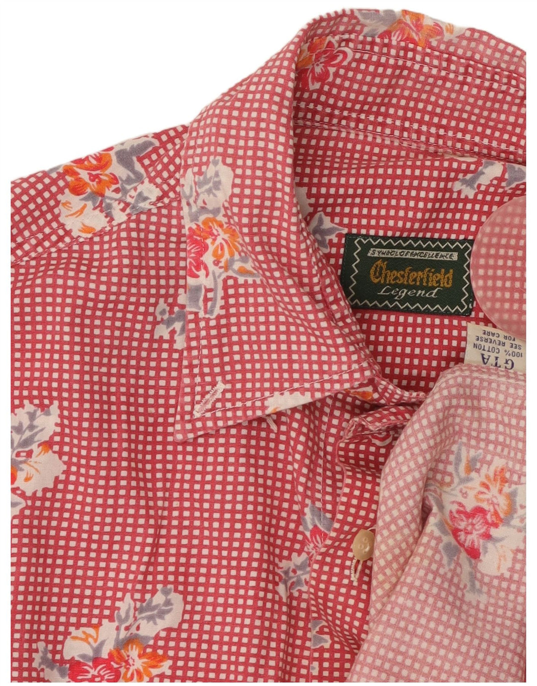 Cămașă pentru bărbați Chesterfield XL, bumbac floral roșu