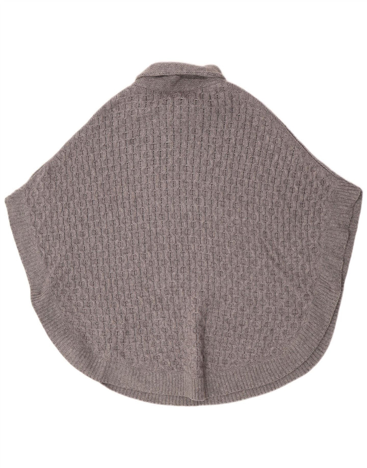 Pulover poncho pentru femei cu gât șal Massimo Dutti UK 14 Lână gri mediu