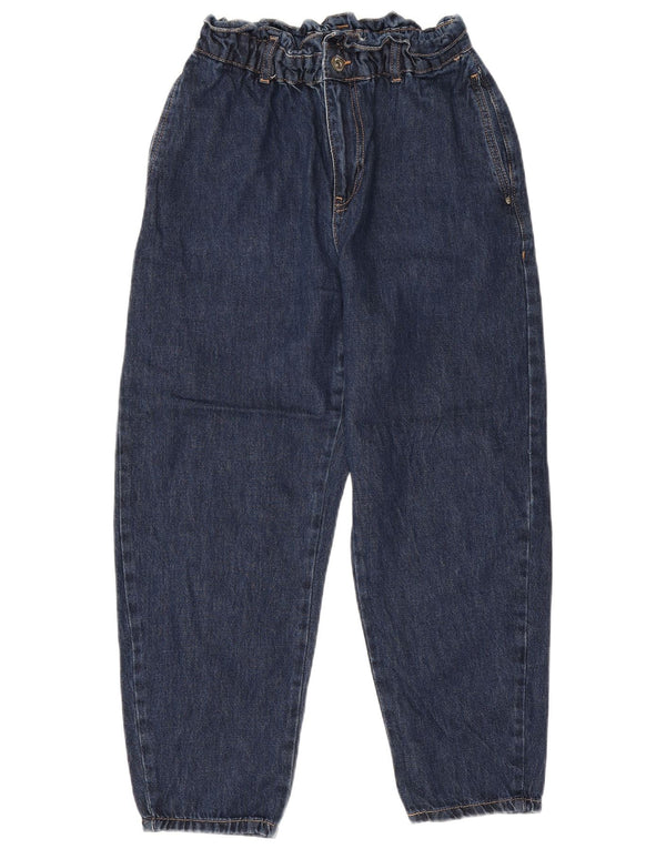 ZARA Womens Crop High Waist Tapered Jeans EU 38 Small W28 L25 Navy Blue