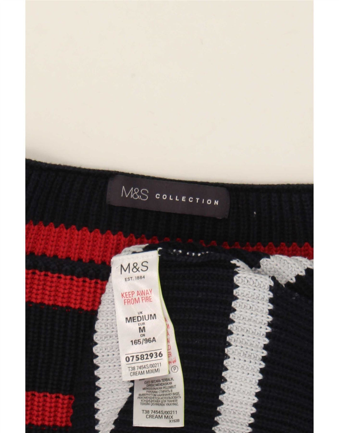 Pulover pentru femei Marks & Spencer cu decolteu cu barca UK 14 Medium Multicolor