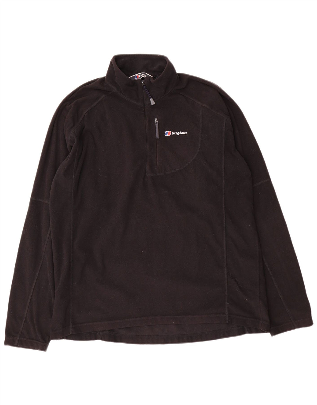 Jumper pentru bărbați Berghaus, cu fermoar și gât, XL, poliester negru