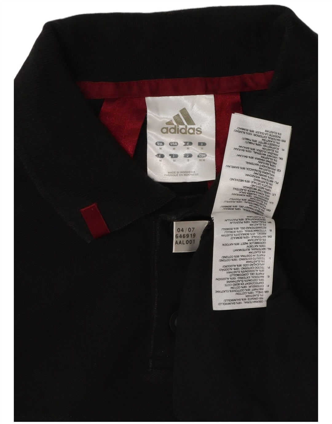 Tricou polo Adidas pentru bărbați, bumbac mediu negru