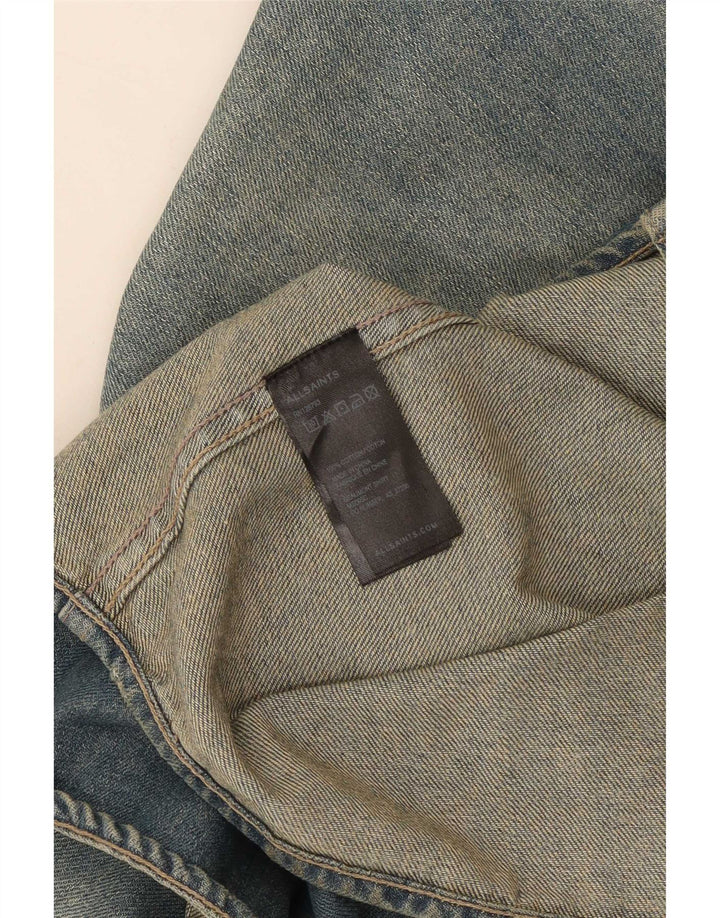 Cămașă din denim pentru bărbați All Saints, bumbac albastru mediu