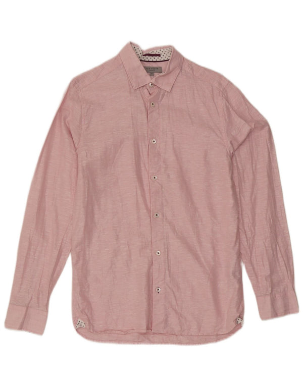 Cămașă pentru bărbați Ted Baker Mărimea 2 Mic Pink Flecked Linen
