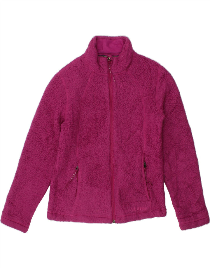 L.L.BEAN Girls Fleece Jacket 7-8 Years Small Pink Polyester Vintage L.L.Bean and Second-Hand L.L.Bean from Messina Hembry 