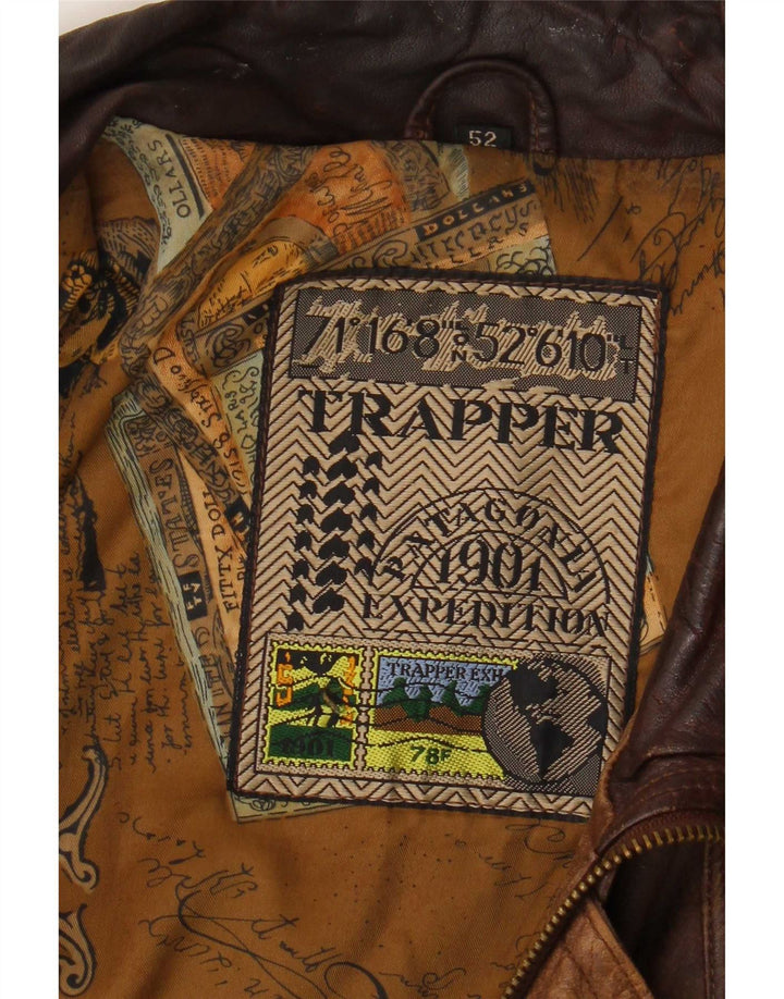 Jachetă de piele pentru bărbați Trapper IT 52 XL maro