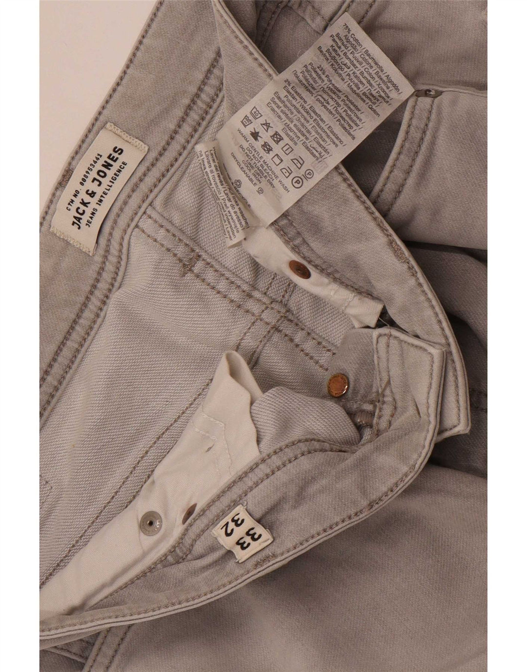 Blugi Jack & Jones GLENN Slim pentru bărbați W33 L32 bumbac gri