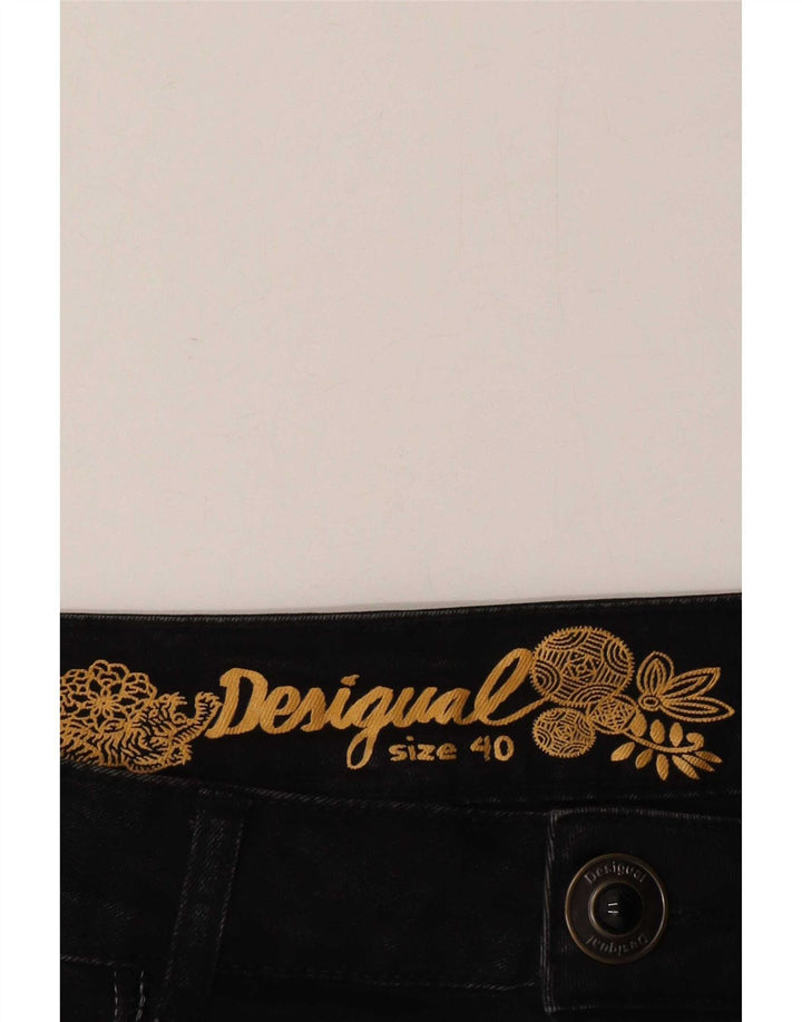 Fusta asimetrică din denim pentru femei Desigual EU 40 Medium W30 Gri Herringbone