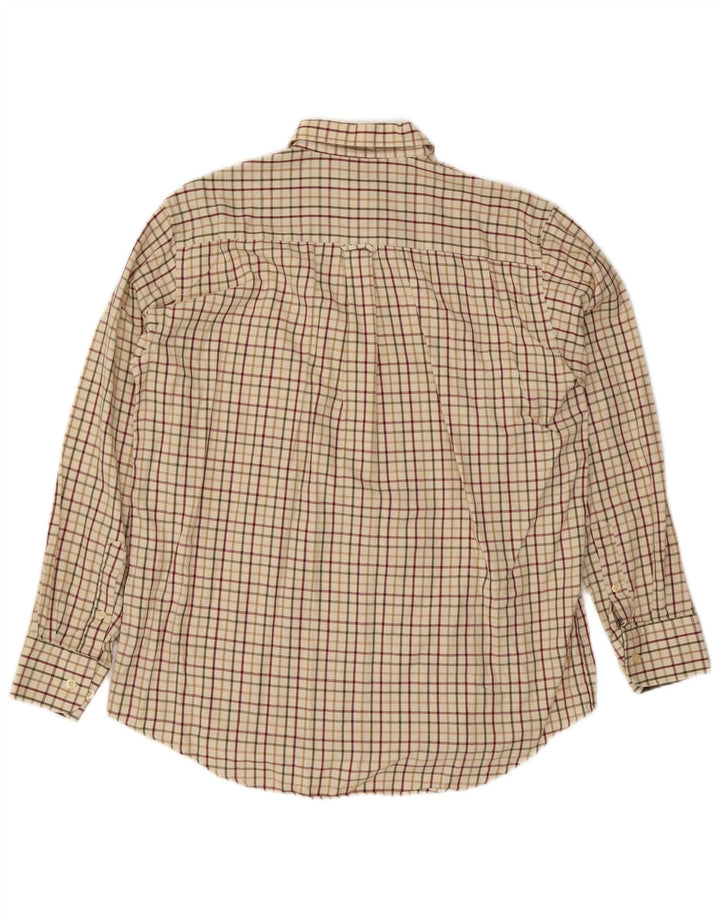 Cămașă de flanel pentru bărbați Barbour, bumbac cu carouri, bej mediu