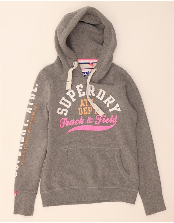Pulover Superdry pentru damă, cu grafică, UK 10, bumbac, gri mic