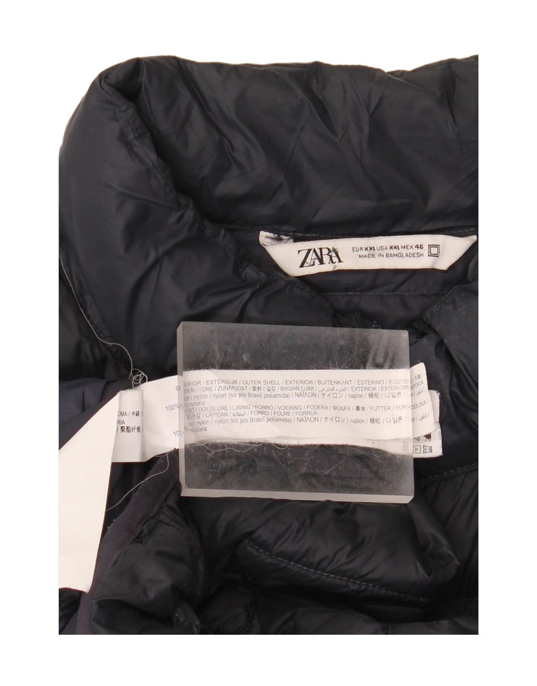 Jachetă căptușită pentru bărbați ZARA UK 44 2XL Nylon negru