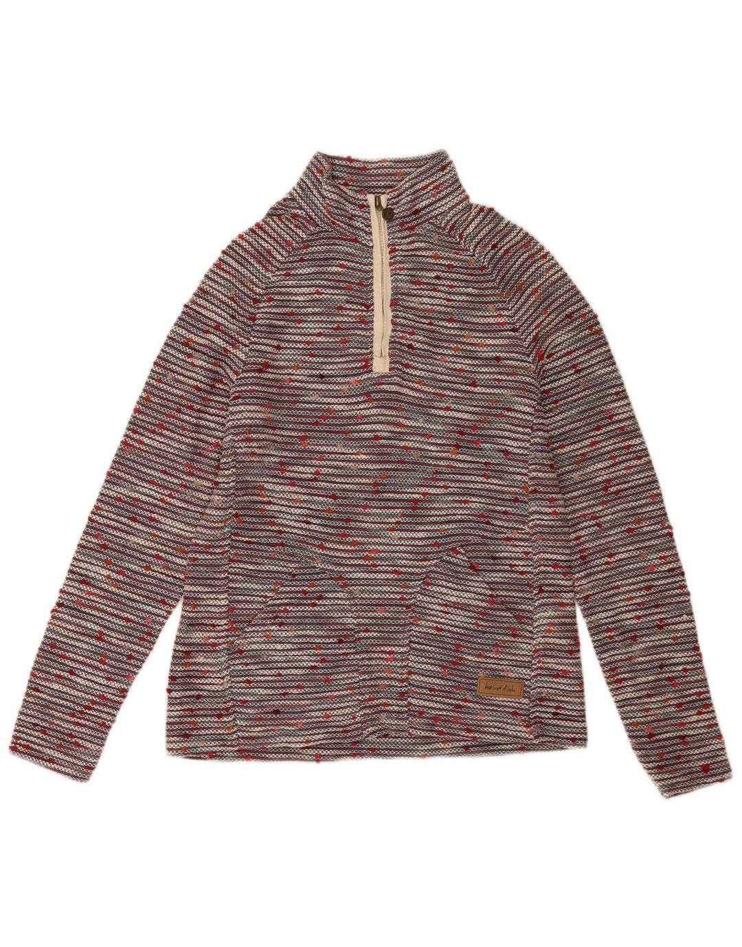 Pulover pentru femei Weird Fish cu fermoar și gât UK 12 Medium Multicolor