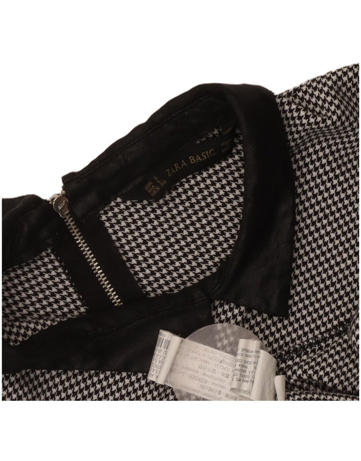 Rochie Schimbată pentru Damă Zara UK 14 Poliester mare negru cu picioare de găină