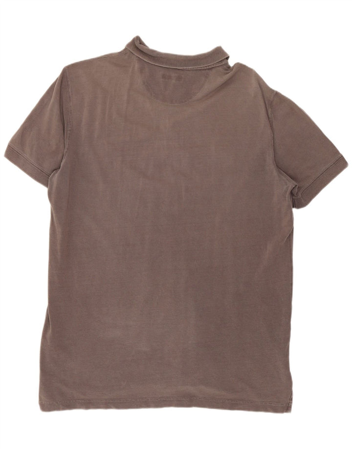 Tricou polo Massimo Dutti pentru bărbați, bumbac gri mediu
