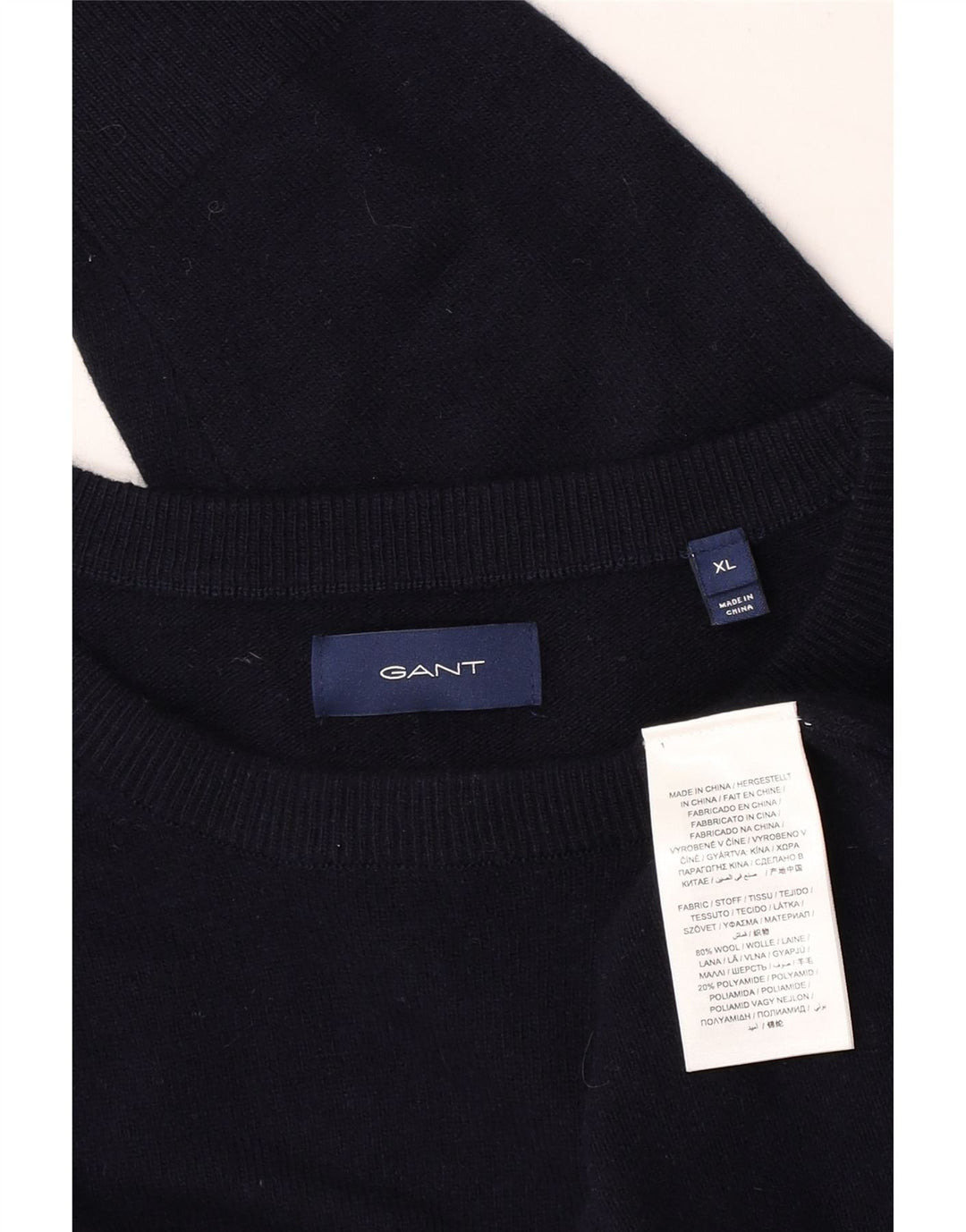 Pulover Gant pentru bărbați, cu gât de barcă, XL, lână bleumarin