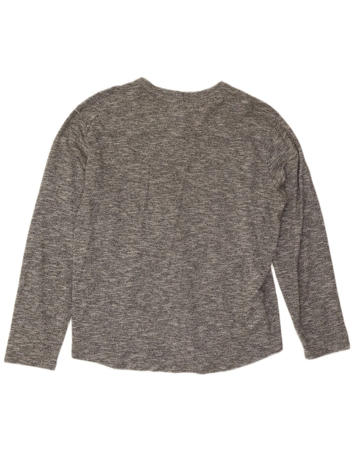 Top pentru bărbați Volcom cu mânecă lungă XL, gri bumbac cu pete