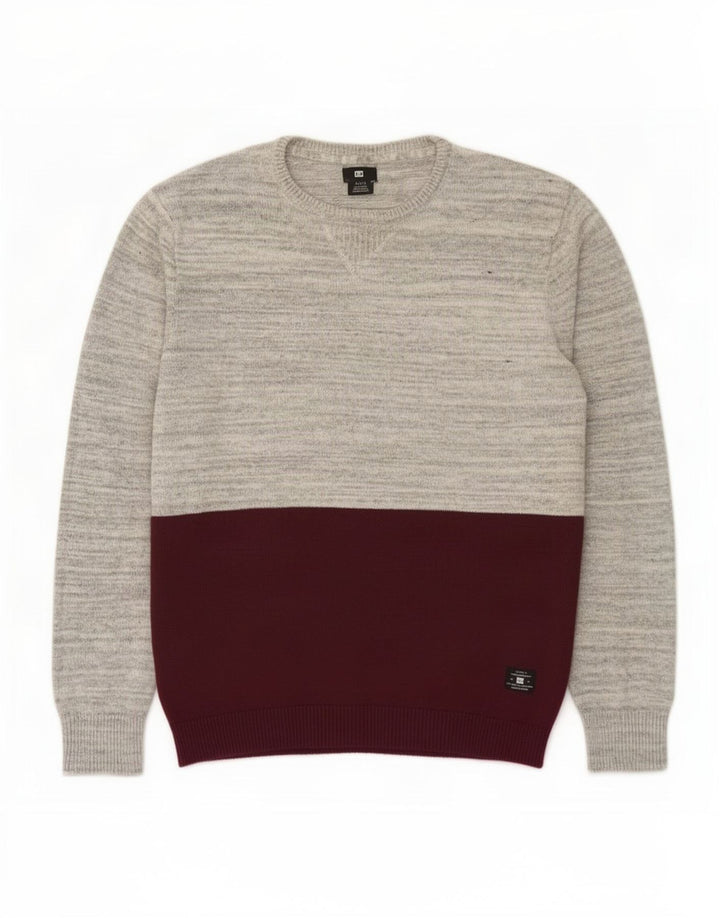 Pulover pentru bărbați DC cu gâtul turnat, mare, albastru, color block, bumbac