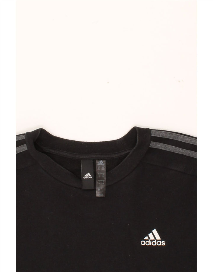 ADIDAS Mens Sweatshirt Jumper Medium Black Cotton Vintage Adidas and Second-Hand Adidas from Messina Hembry 