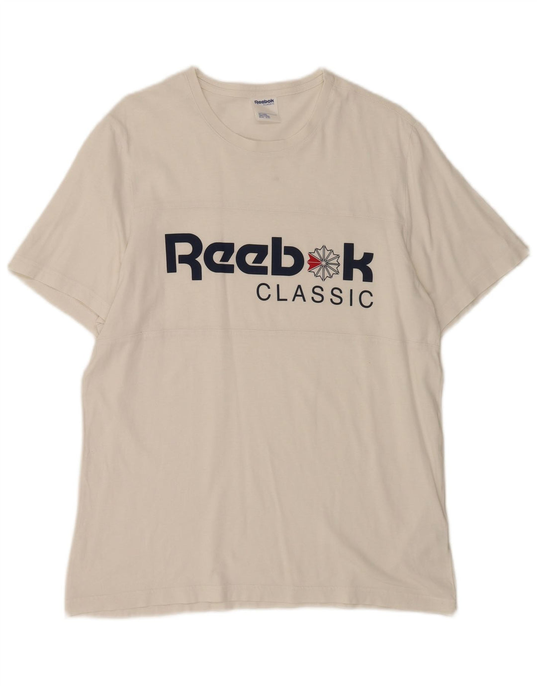 Tricou grafic clasic pentru bărbați Reebok Top mare din bumbac alb