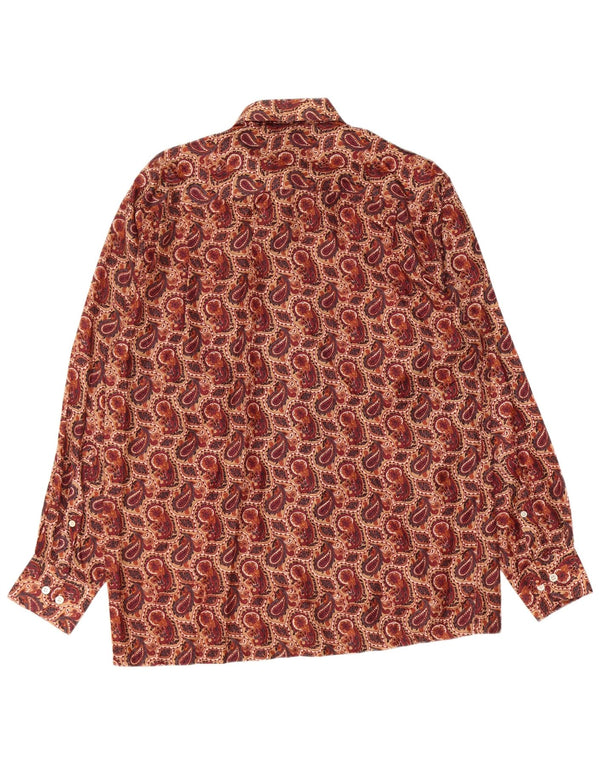 Cămașă pentru bărbați VINTAGE Mărimea 40 15 3/4 Medium Brown Paisley