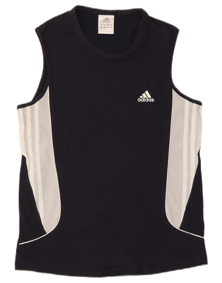 Vestă pentru bărbați Adidas Top mic, albastru bleumarin, bumbac color bloc