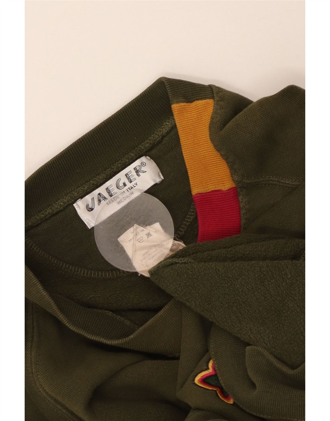 Pulover supradimensionat pentru femei Jaeger UK 12 Bumbac floral kaki mediu