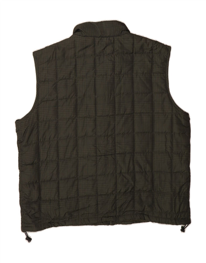 CHAPS Mens Quilted Gilet UK 44 2XL Green Check Polyester Vintage Chaps and Second-Hand Chaps from Messina Hembry 