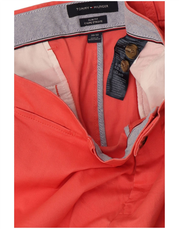 Pantaloni chino pentru bărbați Tommy Hilfiger Slim Fit L38 L30 bumbac roz