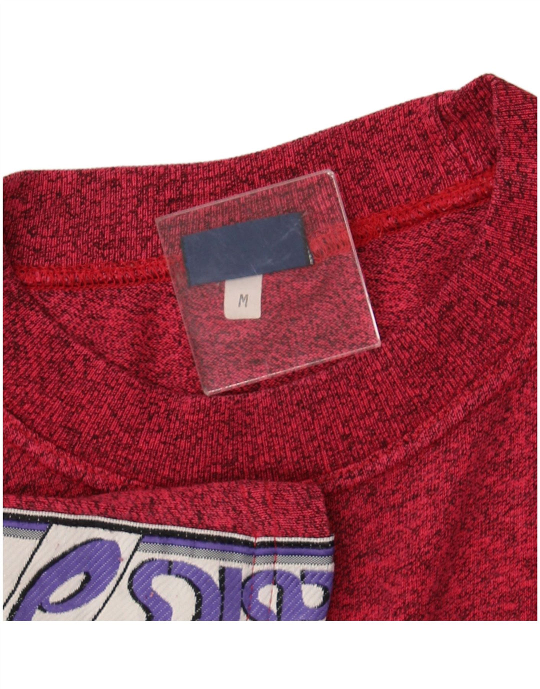 ASICS Mens Graphic T-Shirt Top Medium Red Colourblock