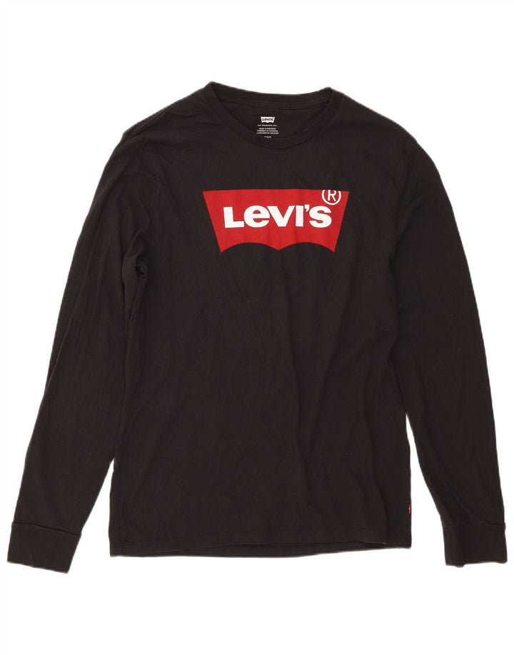 Bluză cu mânecă lungă Levi's pentru bărbați, negru mediu, bumbac