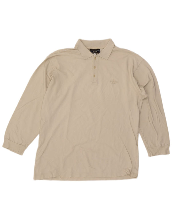 Trussardi tricou polo cu mânecă lungă pentru bărbați XL bumbac bej
