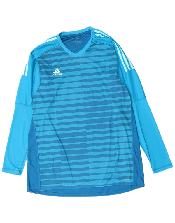 Tricou pentru bărbați ADIDAS Climalite Top XL poliester cu dungi albastre